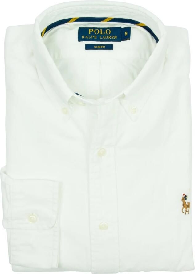 Polo Ralph Lauren Witte Oxford Overhemd Slim Fit Geborduurd Logo White Heren - Foto 6