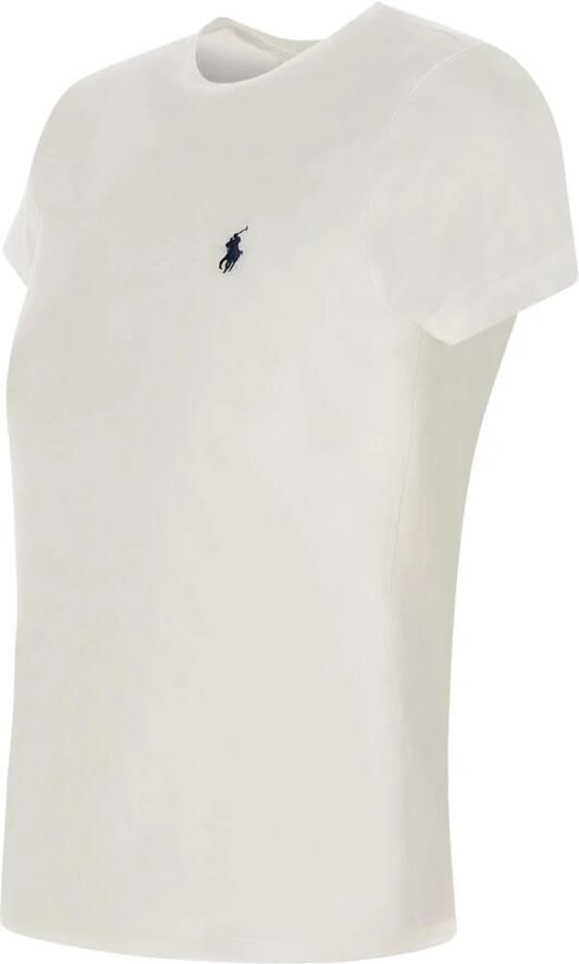 Polo Ralph Lauren Wit Katoenen T-shirt met Logo Borduurwerk White Dames - Foto 5
