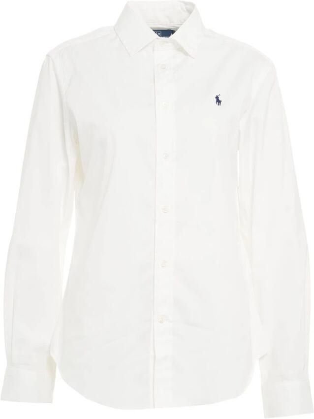 Polo Ralph Lauren Witte Katoenen Damesoverhemd met Geborduurde Pony White Dames - Foto 7