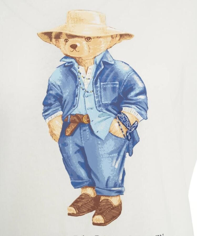 Polo Ralph Lauren Stijlvolle katoenen T-shirt met Polo Bear White Dames - Foto 6