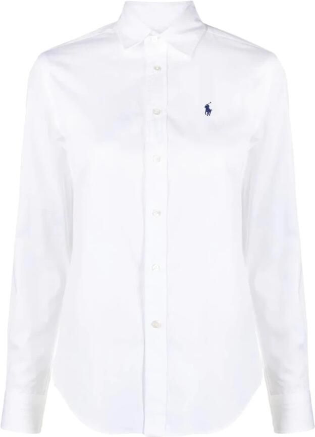 Polo Ralph Lauren Witte Katoenen Damesoverhemd met Geborduurde Pony White Dames - Foto 14