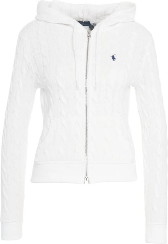 Polo Ralph Lauren Witte Cable Knit Cardigan Sweatshirt White Dames - Foto 6