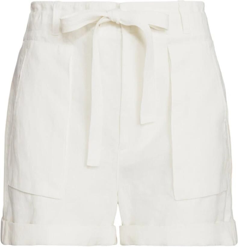 Lauren Ralph Lauren Korte broek van linnen met stoffen riem model 'DAVIANA'