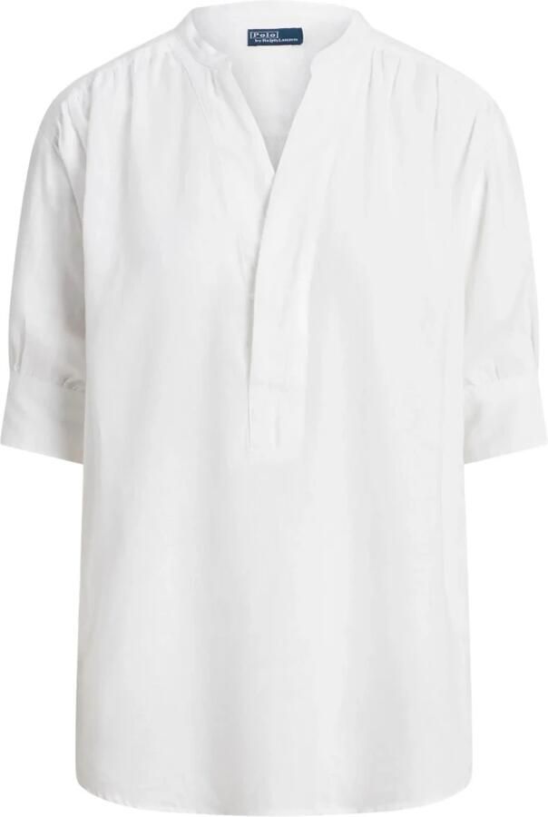 Polo Ralph Lauren Blouseshirt van linnen met tuniekkraag model 'RAYAN'