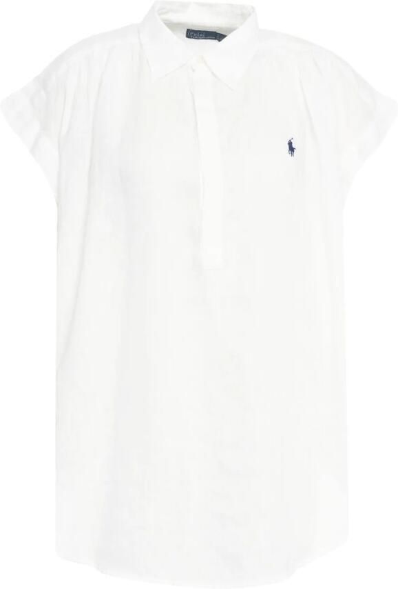Polo Ralph Lauren Witte Linnen Popover Shirt White Dames - Foto 3
