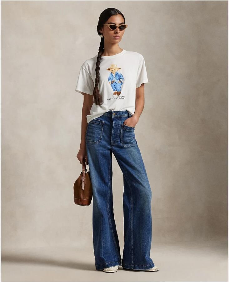 Polo Ralph Lauren Stijlvolle katoenen T-shirt met Polo Bear White Dames - Foto 10