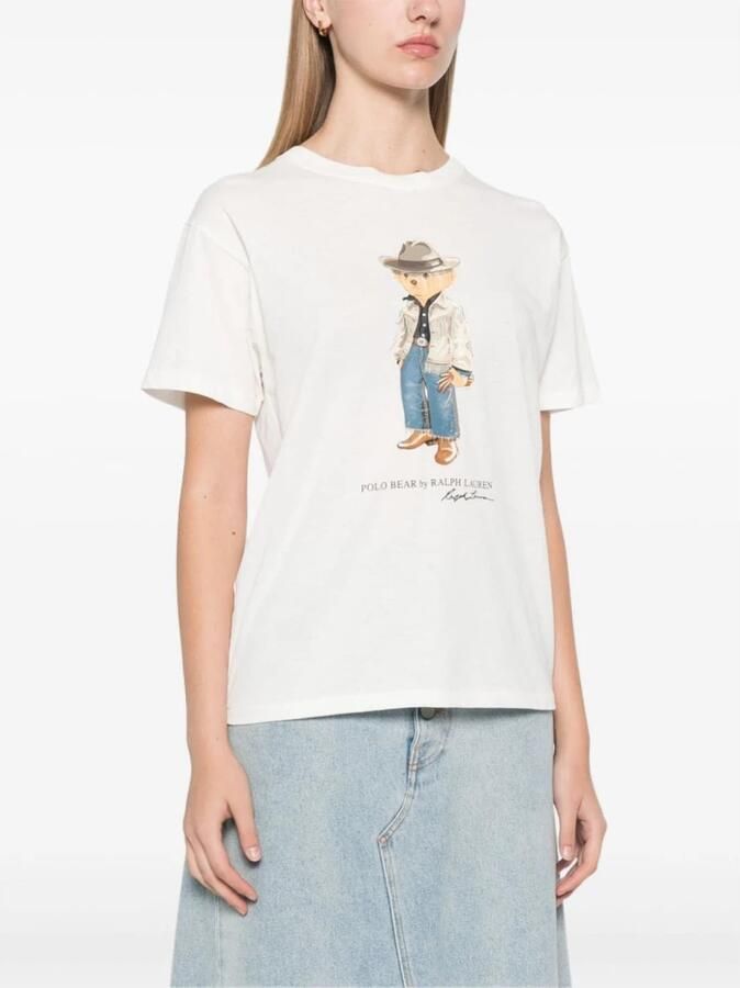 Polo Ralph Lauren Witte T-shirts en Polos met Polo Bear White Dames - Foto 5