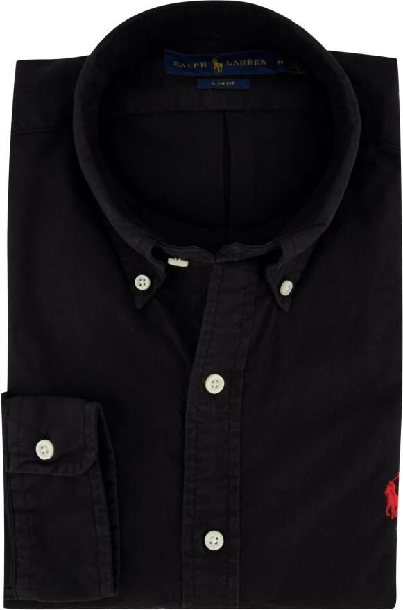 Ralph Lauren Zwarte Polo Shirt met Klassieke Kraag en Knoopsluiting Black Heren - Foto 3