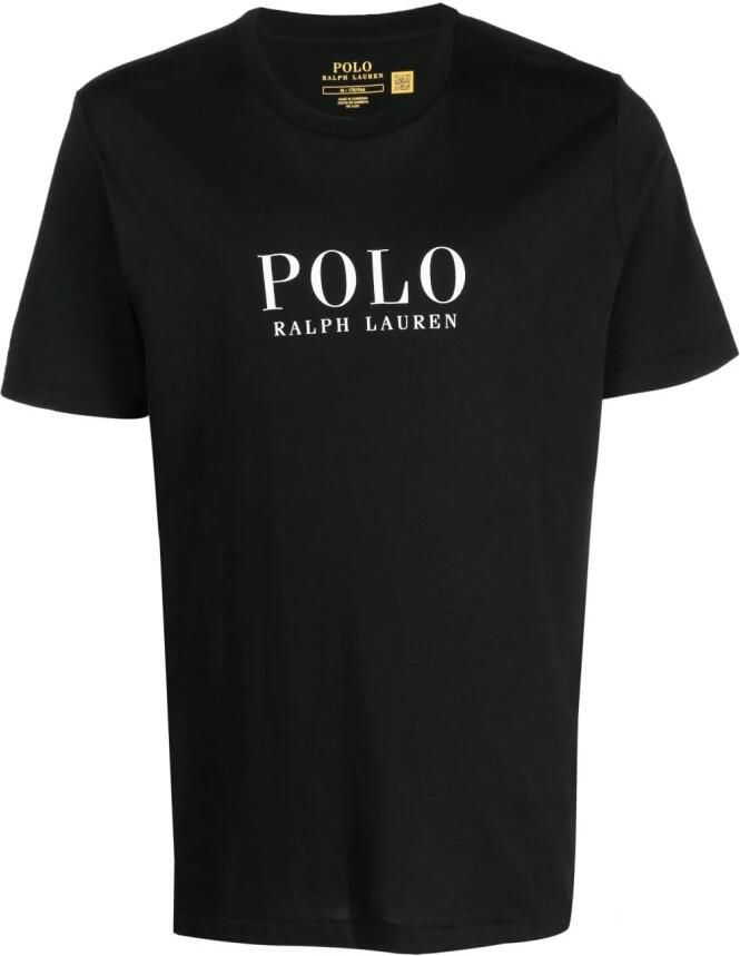 Ralph Lauren Crew-neck Katoenen T-shirt met Bedrukte Tekst Black Heren
