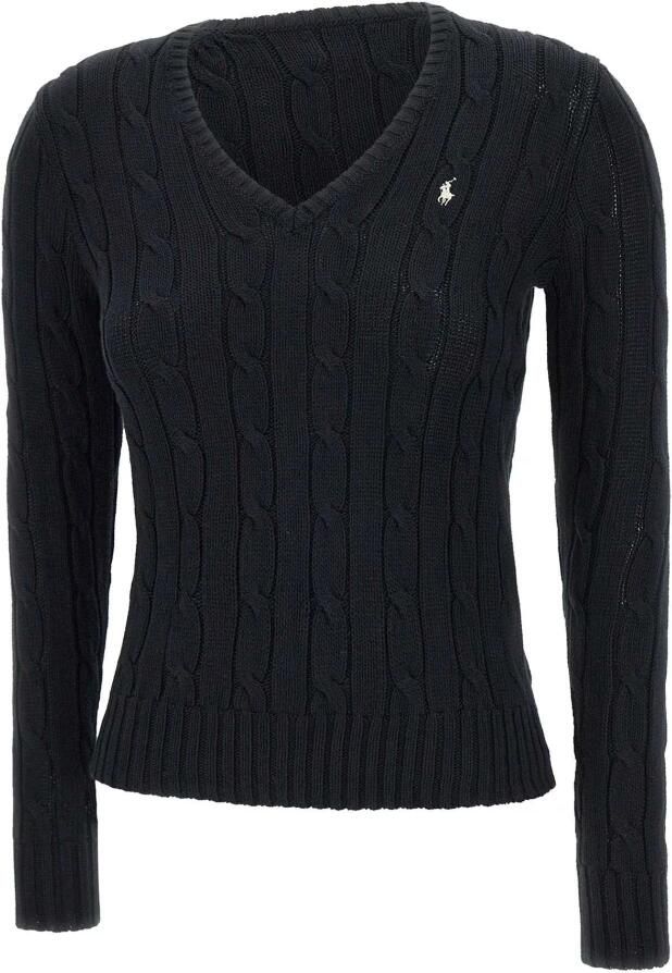 Polo Ralph Lauren Zwarte Klassieke Pima Katoen Pullover Sweater Black Dames - Foto 4
