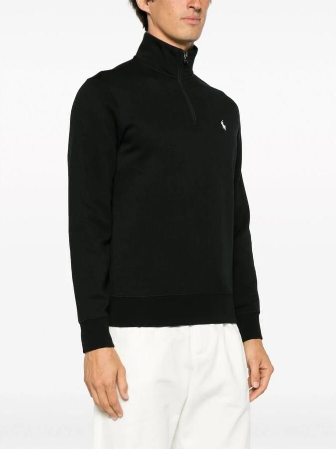 Polo Ralph Lauren Zwarte sweatshirt met lange mouwen en halve rits Black Heren
