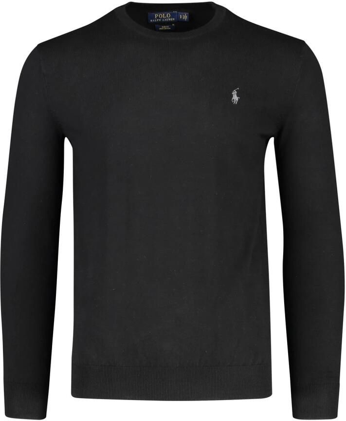 Polo Ralph Lauren Klassieke Zwarte Katoenen Trui met Geborduurde Pony Black Heren - Foto 4