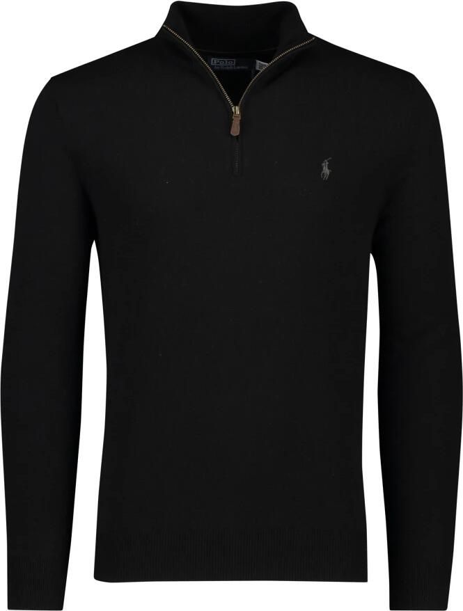 Polo Ralph Lauren Gebreide pullover van wol met opstaande kraag en ritssluiting