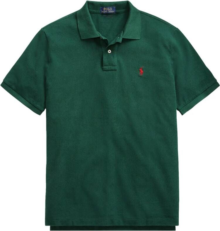 Ralph Lauren Slim Fit Poloshirt met geborduurd logo Green Heren