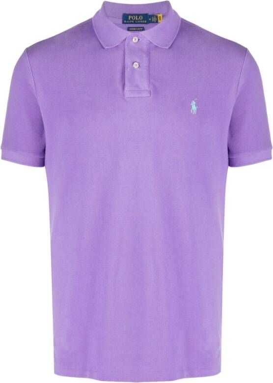 Ralph Lauren Lila Paarse Katoenen Piqué Polo Shirt Purple Heren