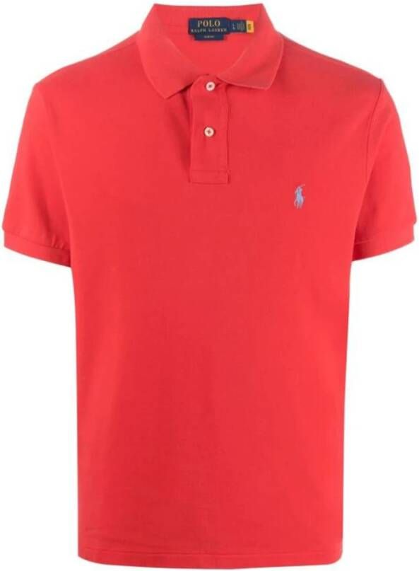 Ralph Lauren Slim Fit Poloshirt met geborduurd logo Red Heren