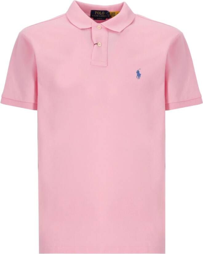 Polo Ralph Lauren Polo shirt met logo borduursel en geribbelde kraag en manchetten Pink Heren - Foto 6