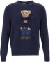 Polo Ralph Lauren Blauwe Ribgebreide Crewneck Sweaters met Polo Bear Blauw Heren - Thumbnail 1
