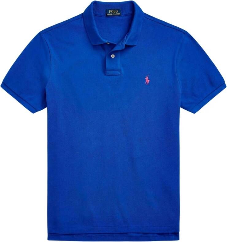 Polo Ralph Lauren Kobalt blauw poloshirt Ralph Lauren Slim Fit