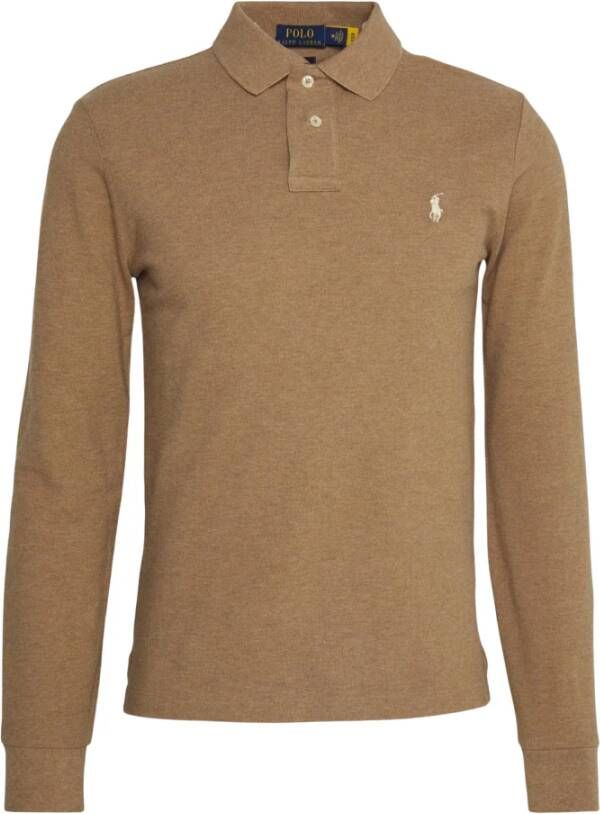 Ralph Lauren Beige Katoenen Poloshirt met Iconische Pony Borduursel Beige Heren