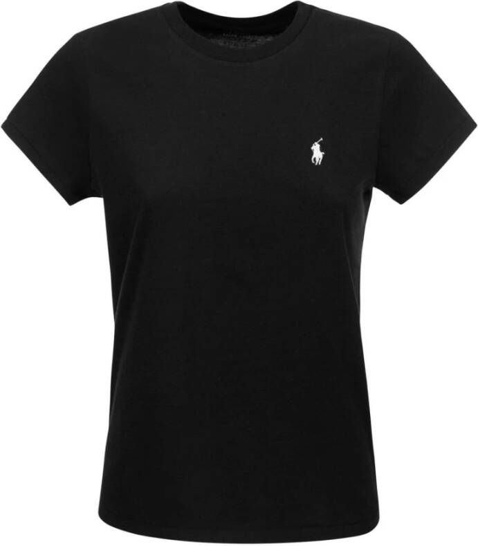 Ralph Lauren Zwarte Polo T-shirt met Iconisch Logo voor Dames Black Dames