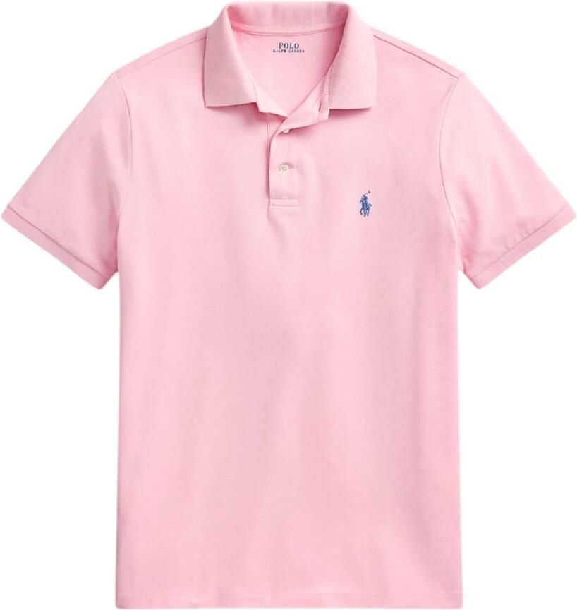 Ralph Lauren Aangepaste Slim FIT Stretch Mesh Polo Shirt Roze Pink Heren - Foto 5