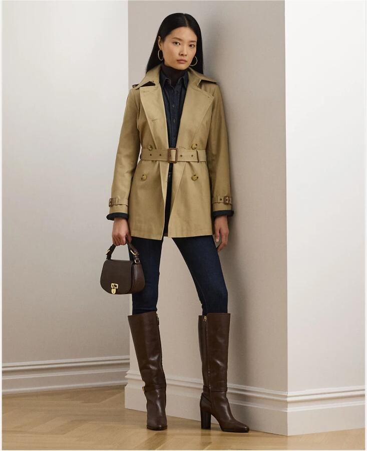 Ralph Lauren Beige Dubbel Breasted Katoenmix Trenchcoat Buitenkleding Beige Dames - Foto 2