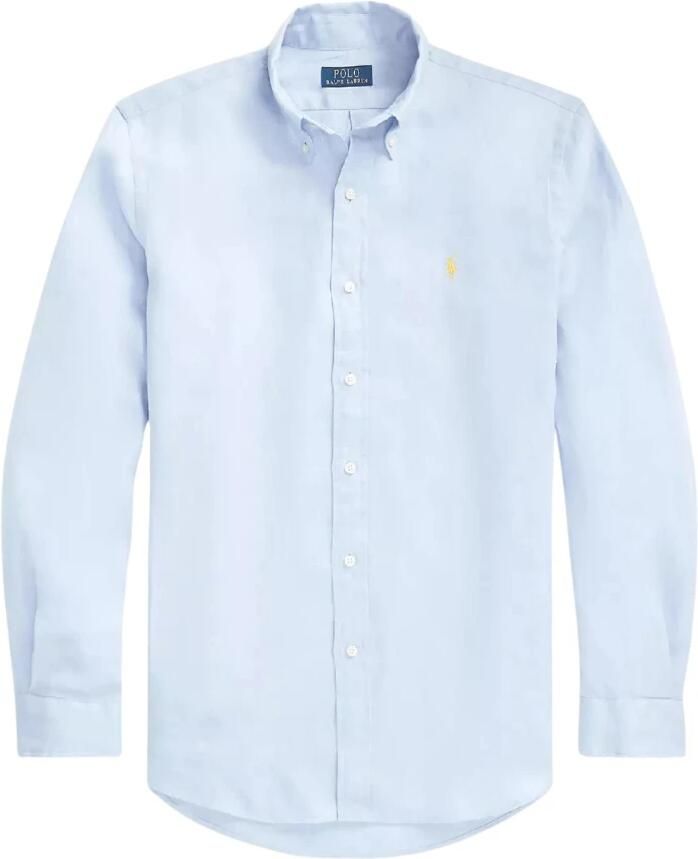 Polo Ralph Lauren Lichtblauwe Linnen Overhemd Button-Down Blue Heren
