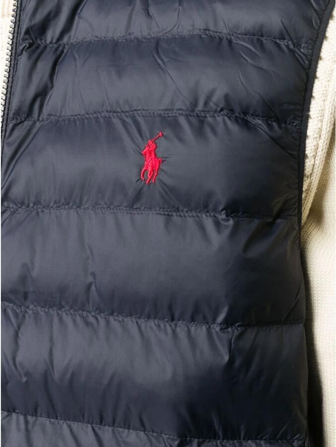 Ralph Lauren Marineblauw Rood Gewatteerd Mouwloos Puffer Vest Blauw Heren