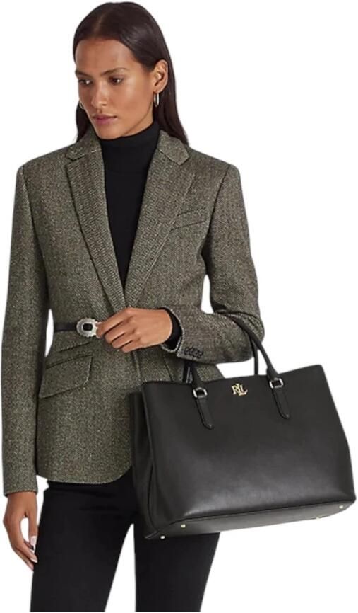 Lauren Ralph Lauren Satchel bag van leer met labelapplicatie model 'MARCY' - Foto 9