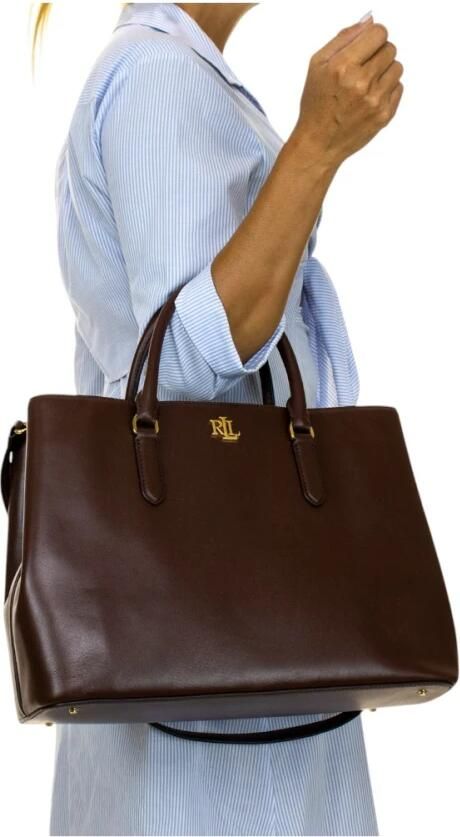 Ralph Lauren Damestas Lauren Marcy 36-Satchel-Large Bruin Brown Dames - Foto 4