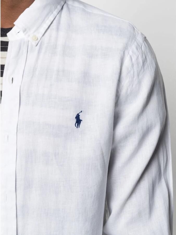 Polo Ralph Lauren Slim fit vrijetijdsoverhemd van linnen met opstaande kraag - Foto 2