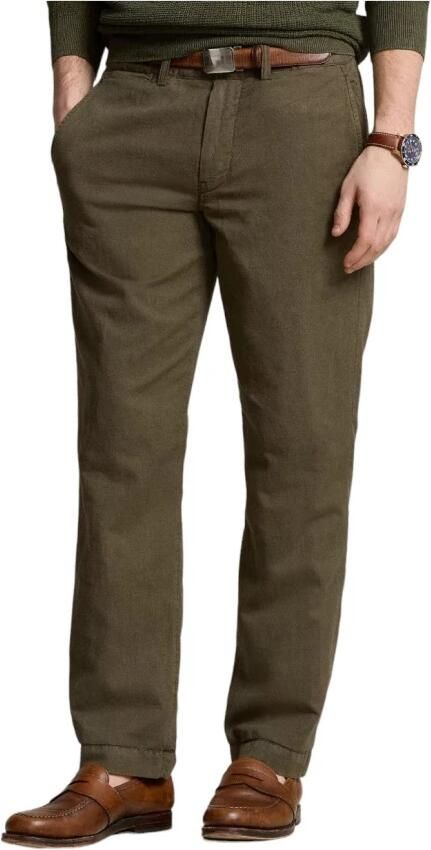 Polo Ralph Lauren Slim Fit Linnen Katoen Broek Green Heren - Foto 4