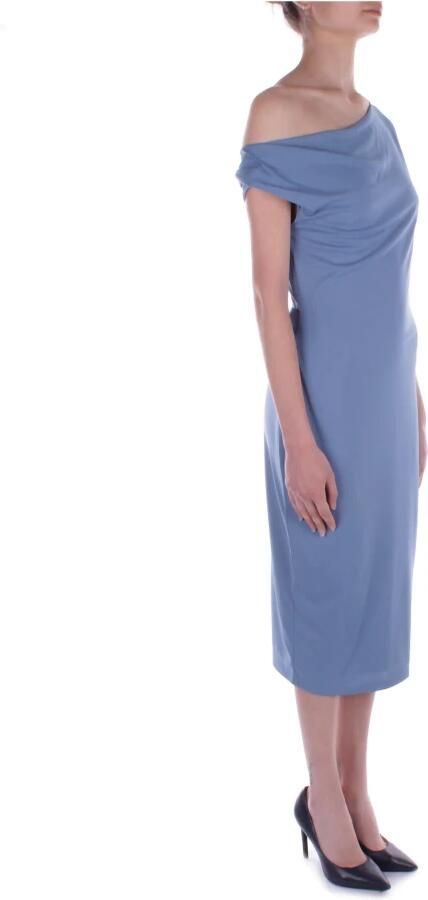 Lauren Ralph Lauren Knielange one shoulder-jurk in effen design