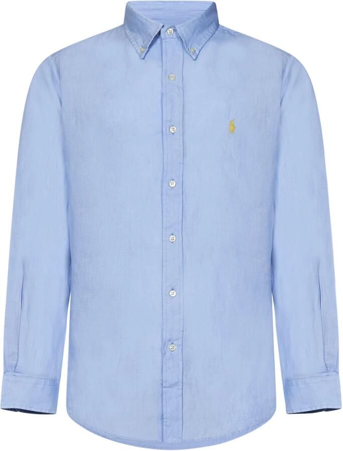Polo Ralph Lauren Lichtblauwe Linnen Overhemd Button-Down Blue Heren - Foto 3