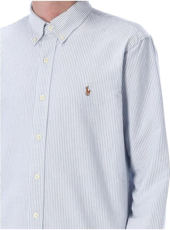 Polo Ralph Lauren Overhemd Lange Mouw CHEMISE AJUSTEE EN OXFORD COL BOUTONNE LOGO PONY PLAYER MULTICO - Foto 6