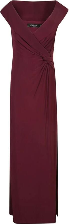 Lauren Ralph Lauren Avondjurk met knoopdetail model 'LEONIDAS' - Foto 3