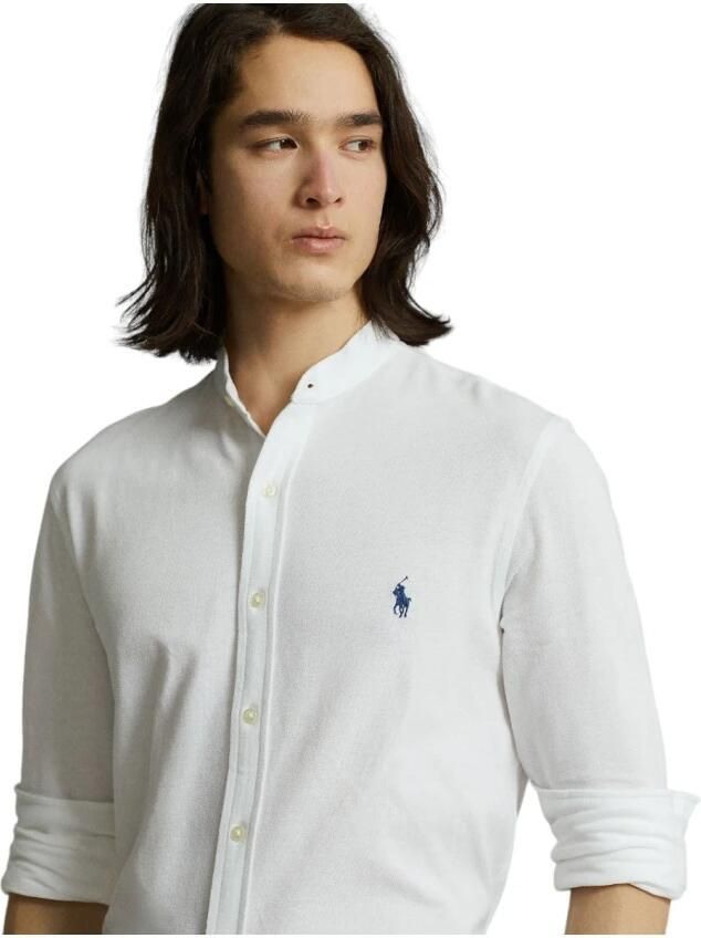 Polo Ralph Lauren Slim fit vrijetijdsoverhemd met opstaande kraag model 'FEATHERWEIGHT MESH'