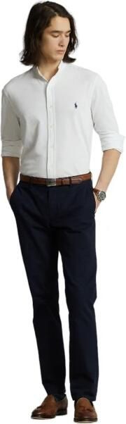 Polo Ralph Lauren Slim fit vrijetijdsoverhemd met opstaande kraag model 'FEATHERWEIGHT MESH' - Foto 4