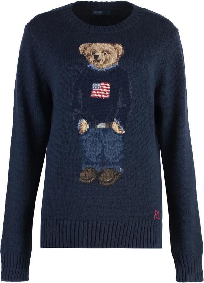 Polo Ralph Lauren Gebreide pullover met motiefstitching model 'BEAR'