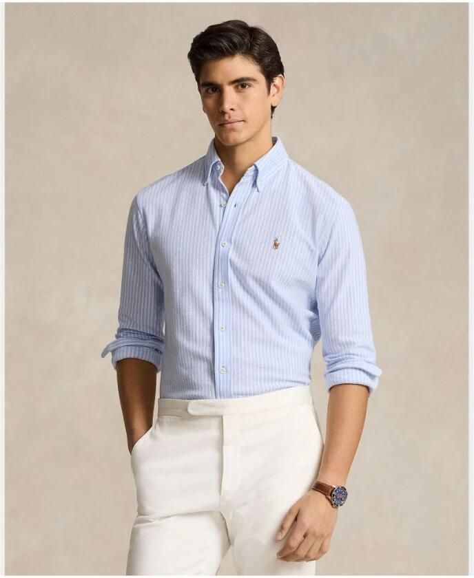 Polo Ralph Lauren Overhemd Lange Mouw CHEMISE AJUSTEE COL BOUTONNE EN OXFORD MESH PIQUE