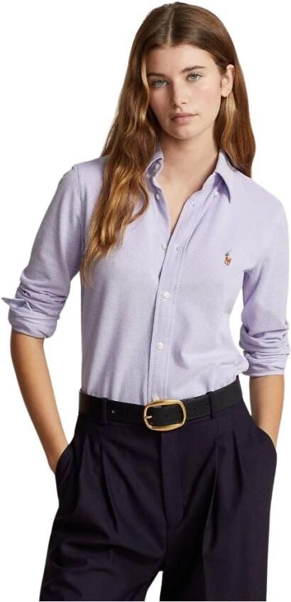Ralph Lauren Gebreid Oxford overhemd Purple Dames - Foto 3