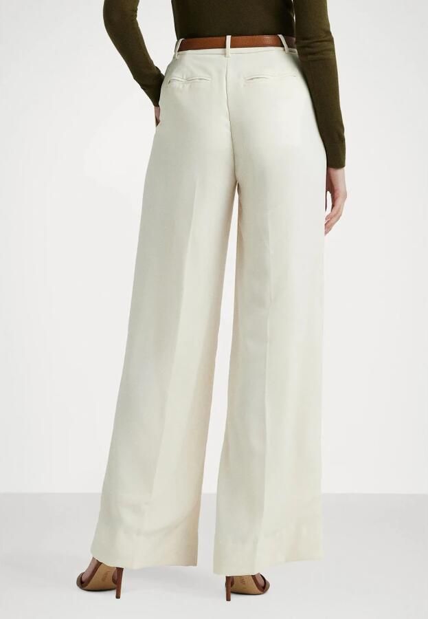 Ralph Lauren Geplooide Slim Fit Broek van Volledige Lengte White Dames - Foto 3