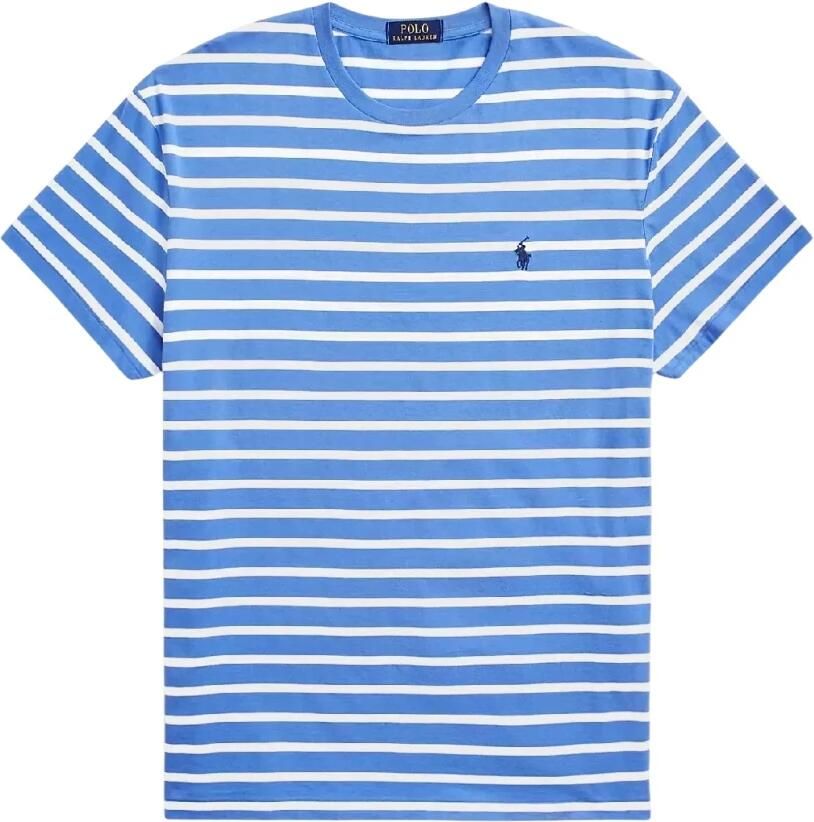 Polo Ralph Lauren Gestreept katoenen T-shirt met Polo Pony patroon Blue Heren