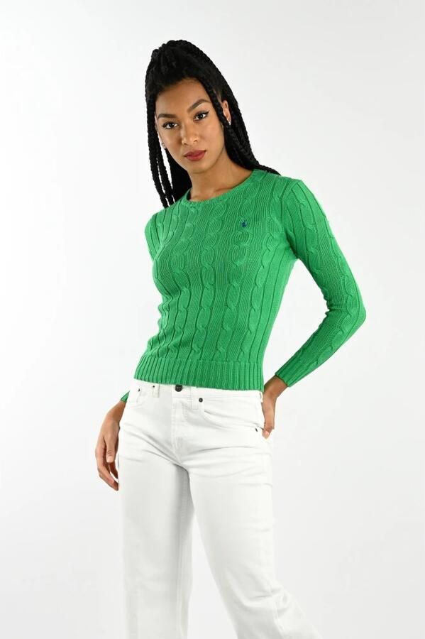 Polo Ralph Lauren Gebreide pullover met kabelpatroon model 'JULIANNA' - Foto 8