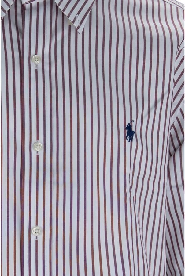 Ralph Lauren Gestreept katoenen overhemd met logodetail Red Heren