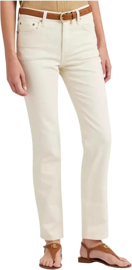 Ralph Lauren High-waisted Jeans met Rechte Pijpen Beige Dames - Foto 4