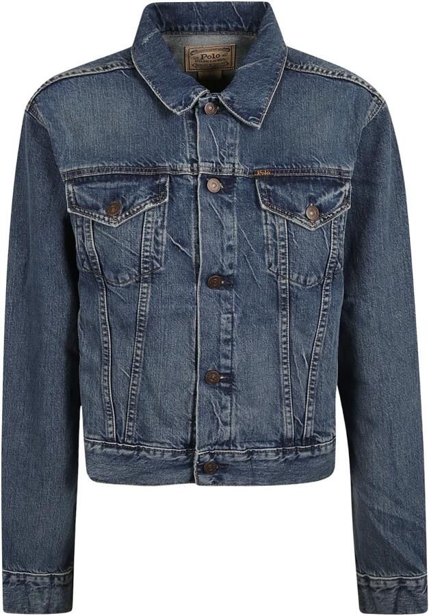 Ralph Lauren Indigo Blue Denim Jacket Klassieke Stijl Blue Dames