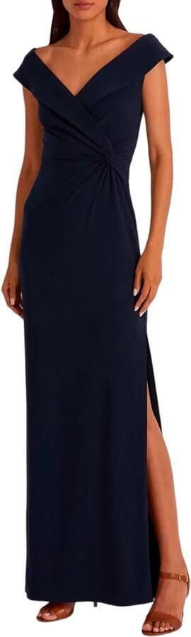 Lauren Ralph Lauren Avondjurk met knoopdetail model 'LEONIDAS' - Foto 6