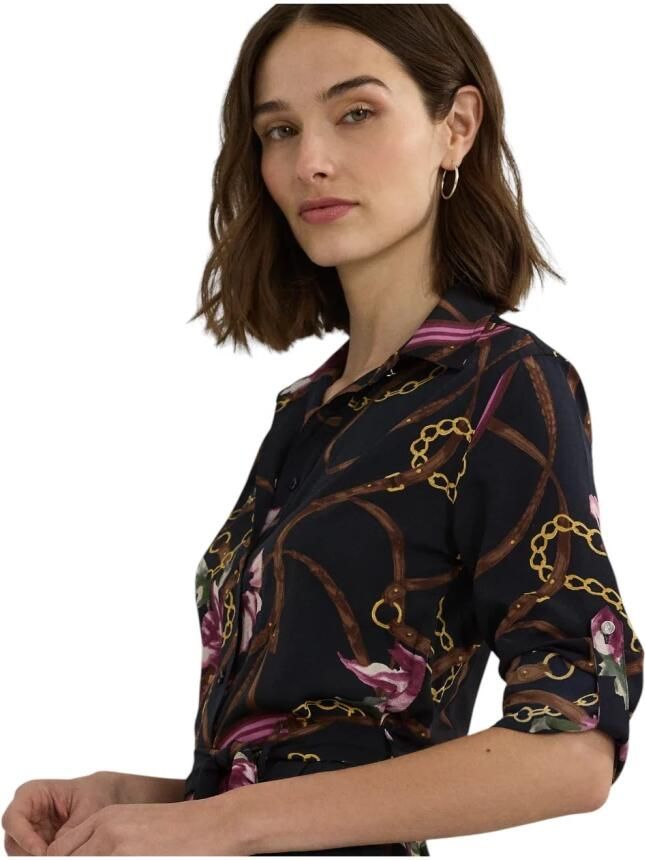 Lauren Ralph Lauren Midi-jurk met strikceintuur model 'KARALYNN'